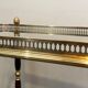 Rolling table in brass and mahogany with removable trays