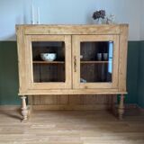 Antique display cabinet in solid pine