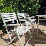 Vintage white wooden garden furniture