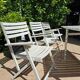 Salon de jardin bois blanc vintage