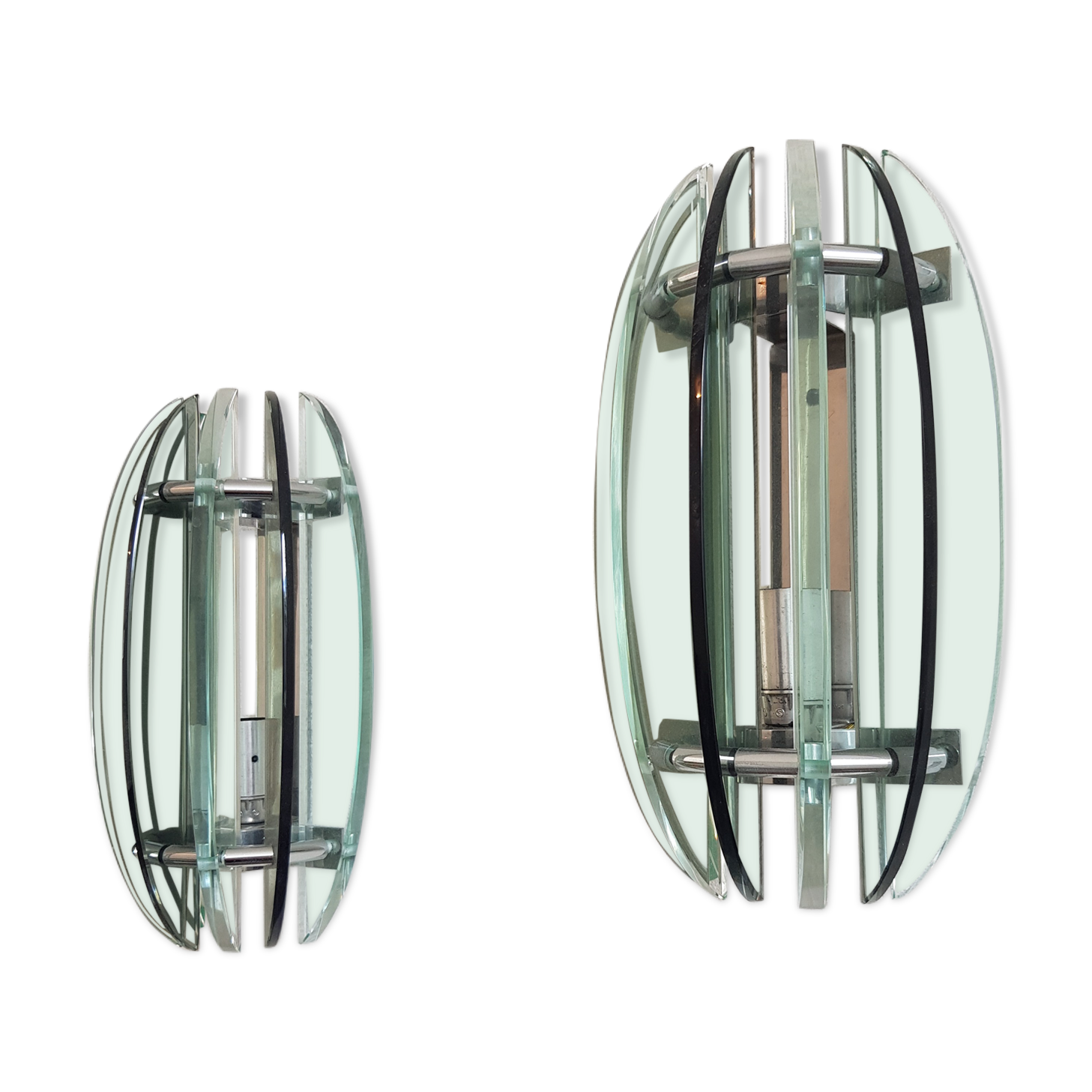 Pair of Veca Italy glass sconces