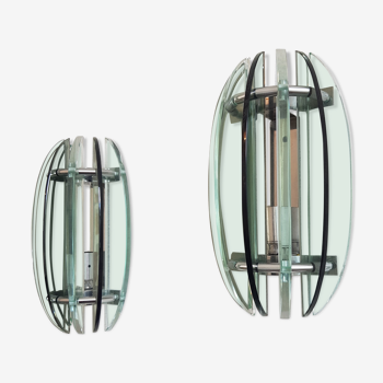 Pair of Veca Italy glass sconces