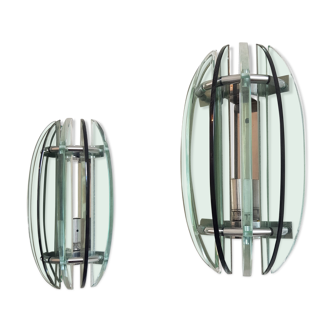 Pair of Veca Italy glass sconces