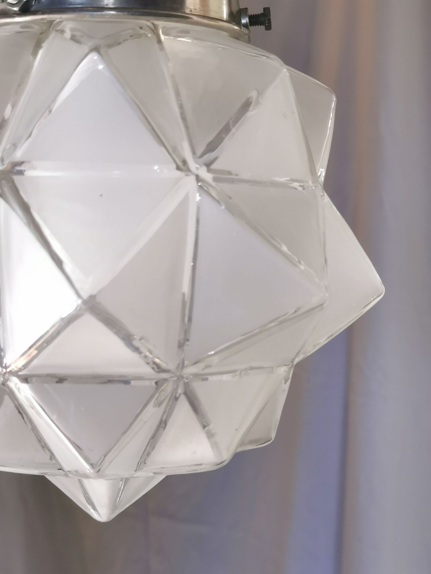 Star hanging in frosted glass and aluminum, 1960