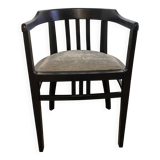 Vintage black matte wooden chair – Bauhaus style, 60s–70s