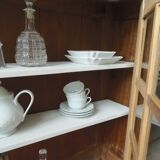 Console, shallow art deco sideboard in raw wood.