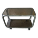 Trolley, hifi table. Smoked silver metal glass 60's