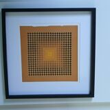 Tableau Vintage Art Optique - Victor Vasarely CTA-102 Frame 40x40cm