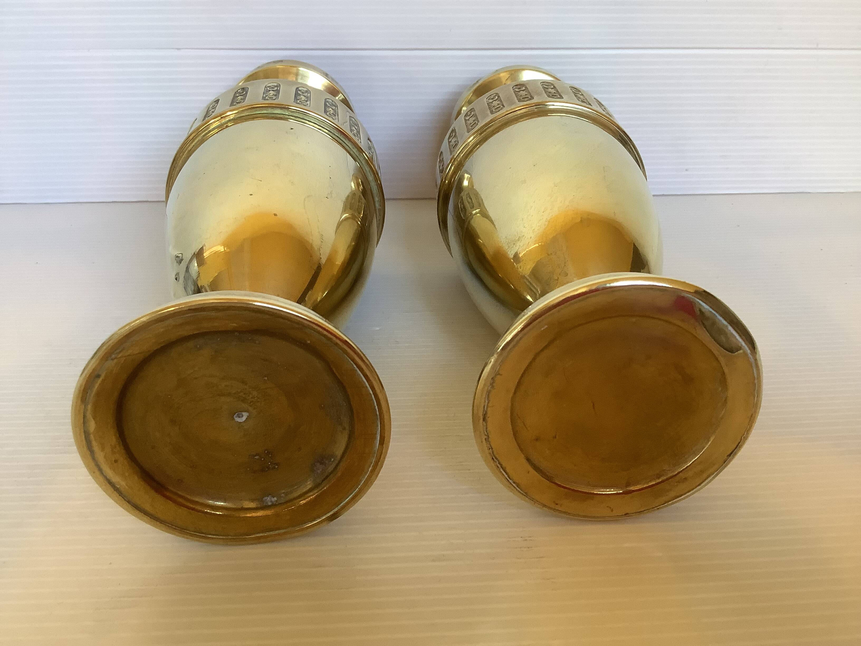 Pair of brass vases