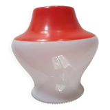 globe suspension light fixture vintage year 70 opaline orange and white