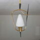 Suspension épingle chrome noir et or, 1950