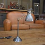 Industrial metal and brass desk lamp 1950