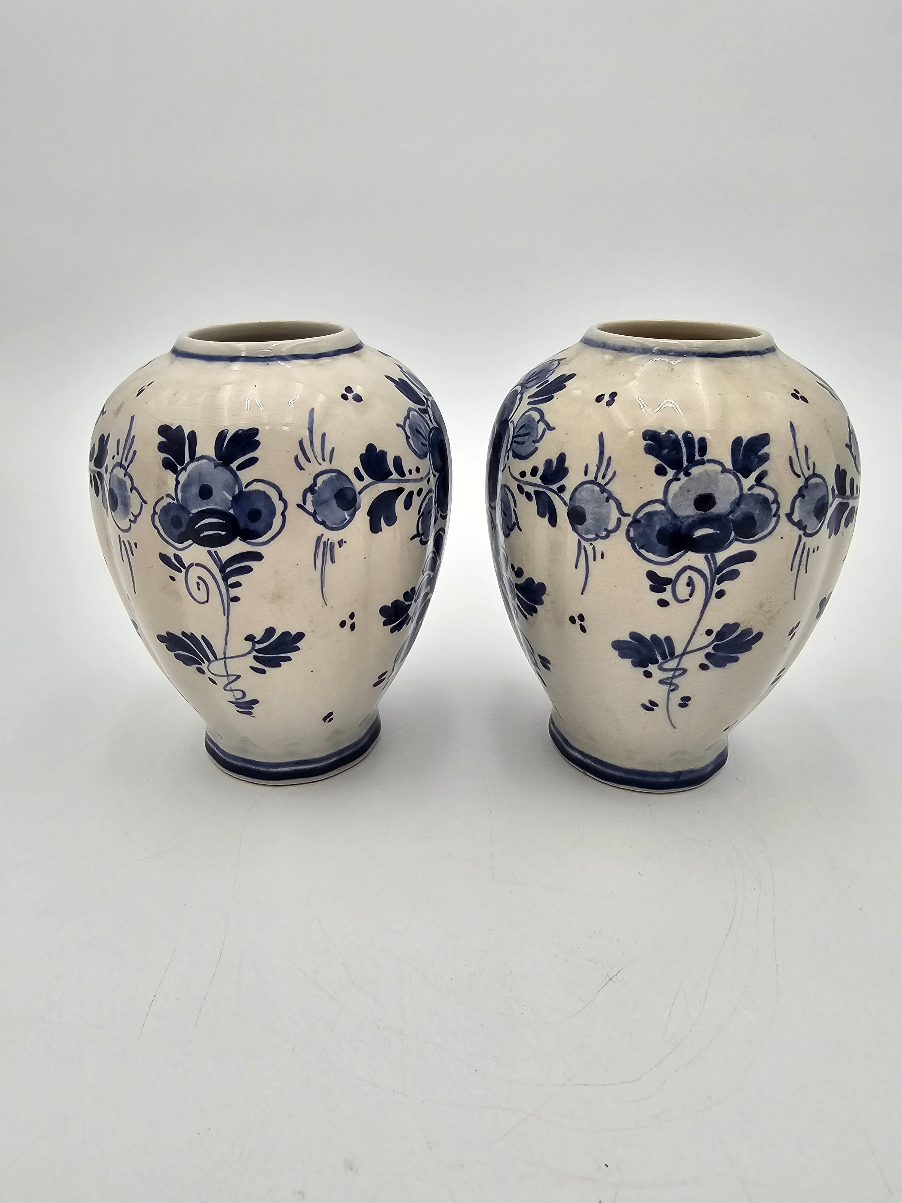 Pair of Delft vases