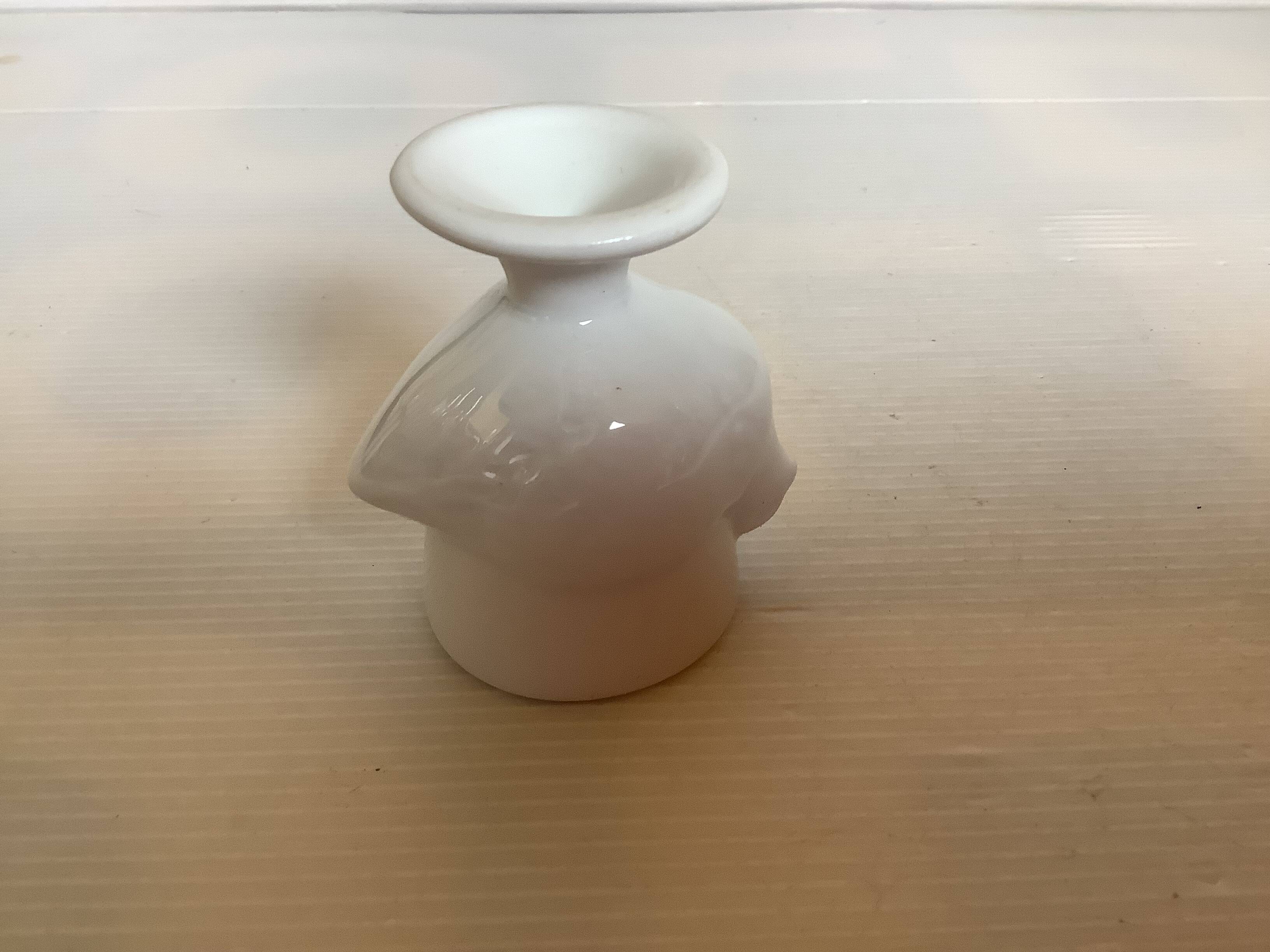 Six white hen egg cups