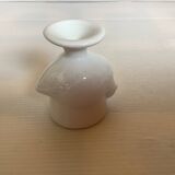 Six white hen egg cups