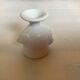Six white hen egg cups