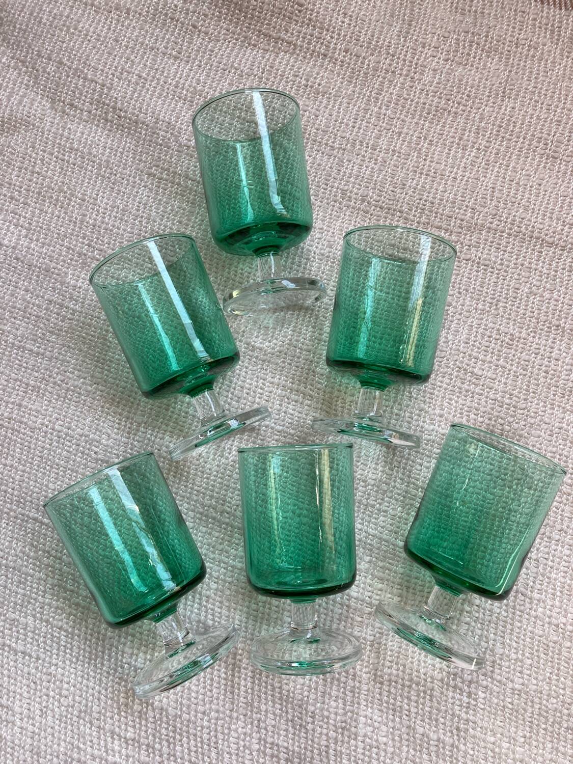 Vintage luminarc green stemware