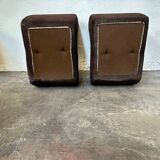 Pair of brown corduroy armchairs