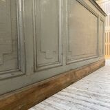 XXL walnut trade counter with multiple drawers