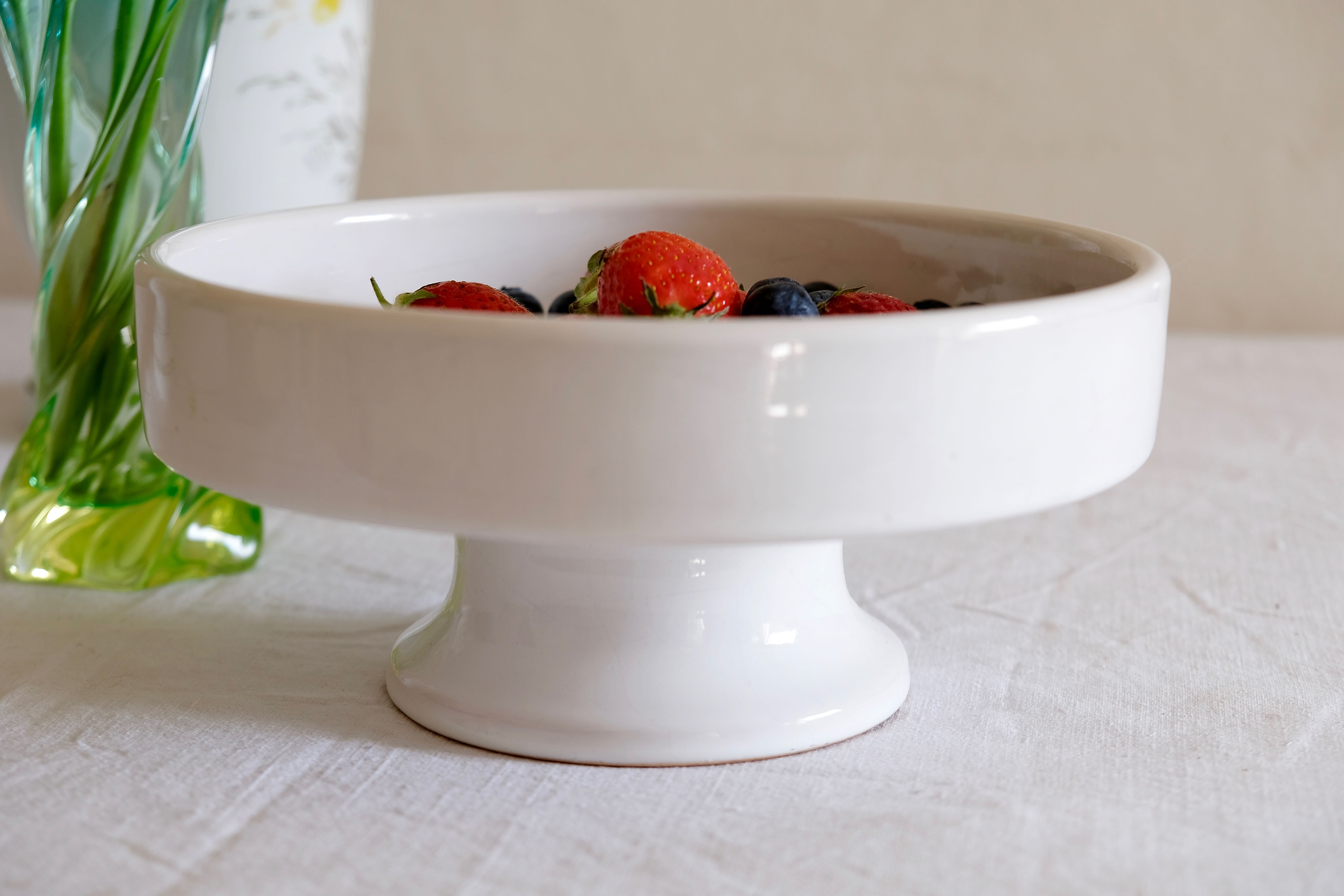 Minimalist white ceramic dish
