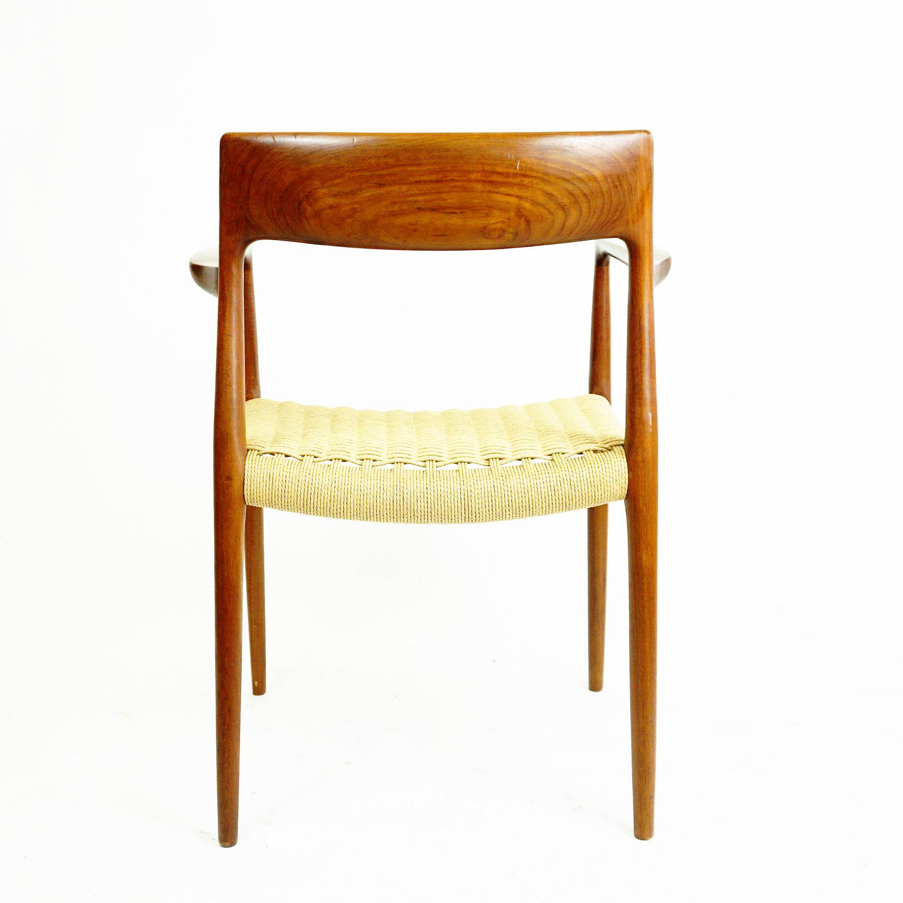 Sculptural Scandinavian Modern Armchair Mod. 57 in Teck and Paper