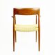 Sculptural Scandinavian Modern Armchair Mod. 57 in Teck and Paper