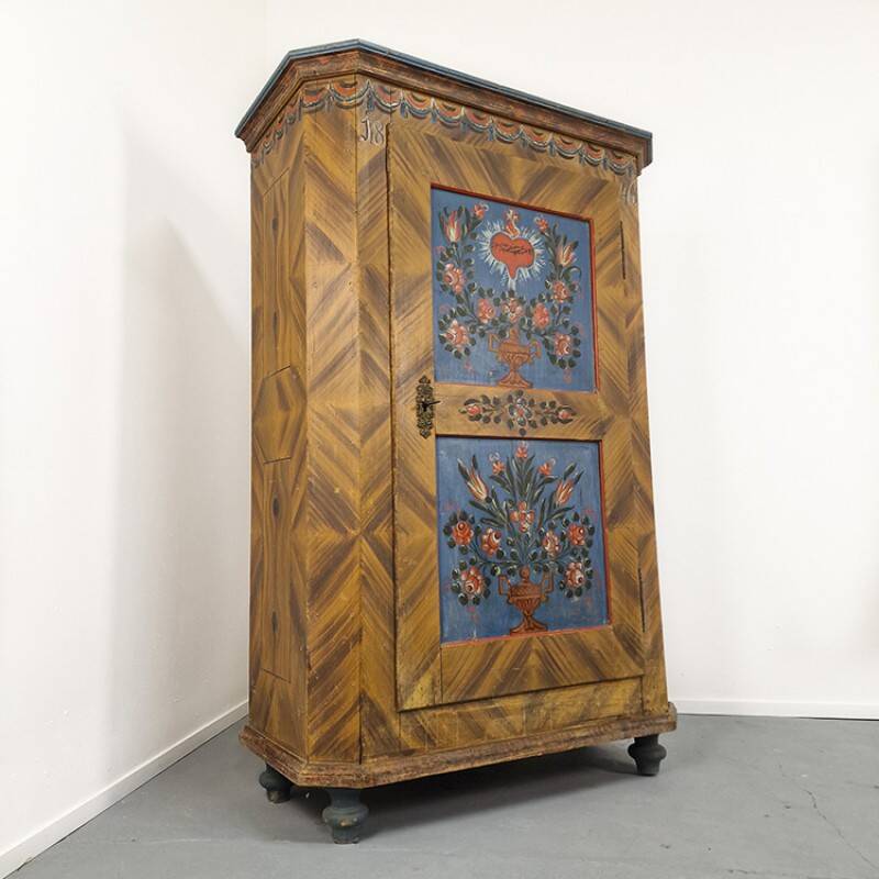 Painted Folk Art Bridal Cabinet 1846