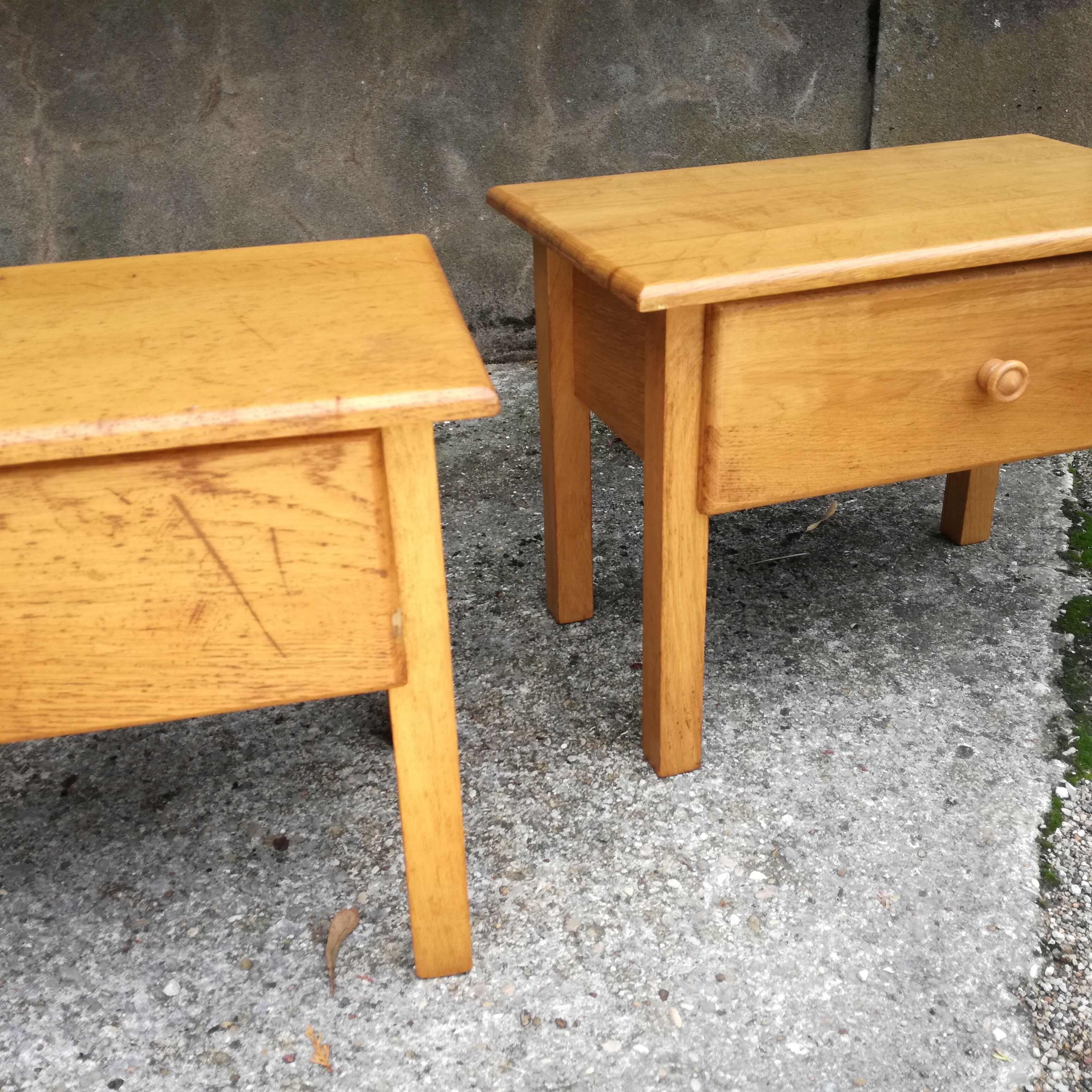 Oak bedside tables