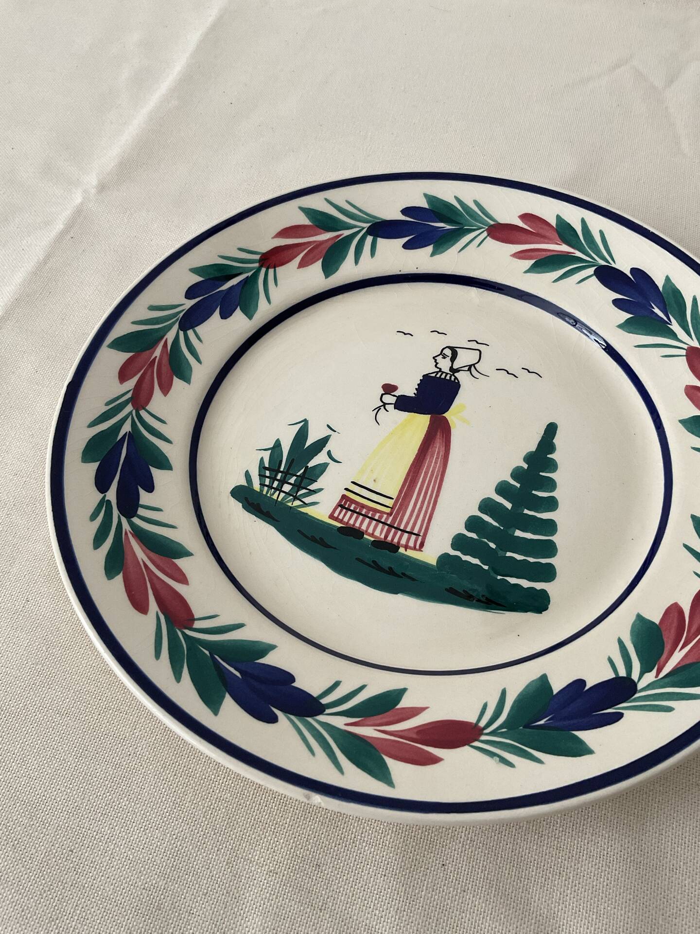 Henriot Quimper plate hand-painted