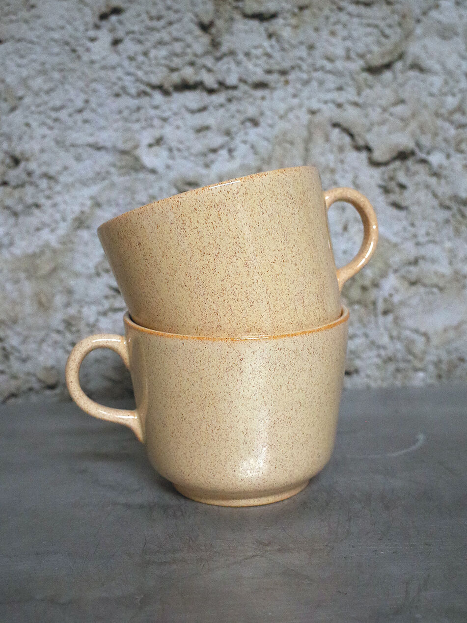 Set of 2 tea cups / Speckled ceramic mug