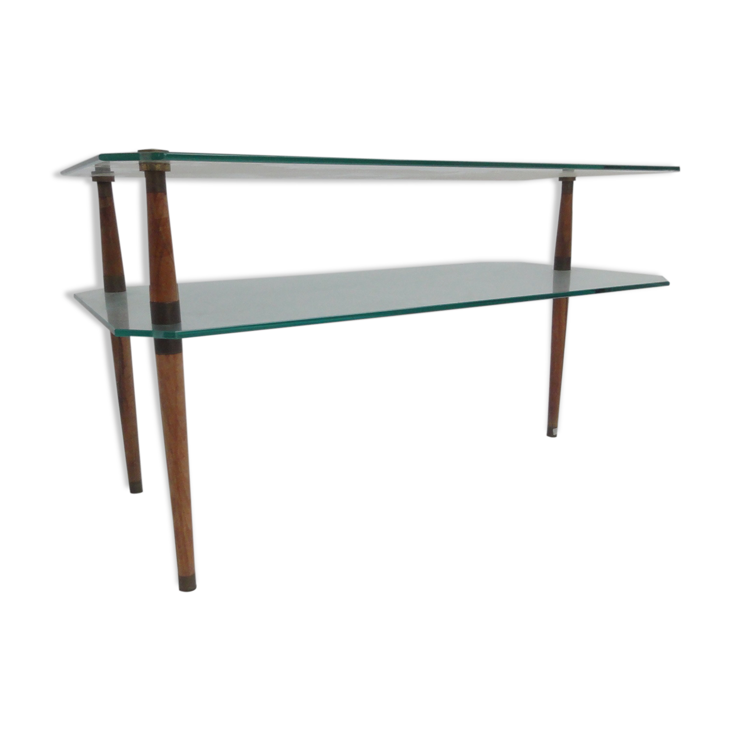 Table low vintage two-story glass 1950 s