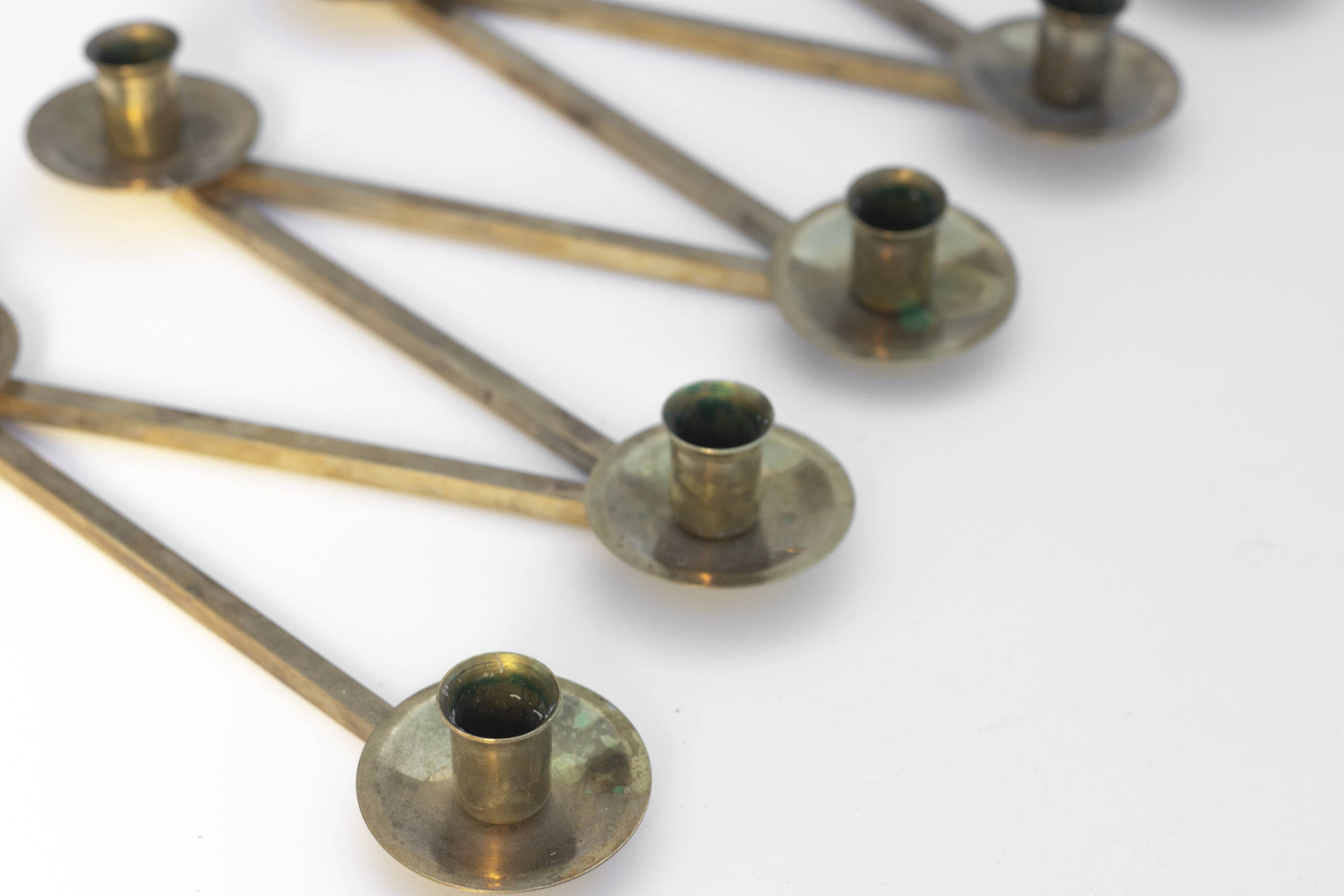 Articulated candlestick Margareta in brass by Lars Holmström – Arvika, Sweden