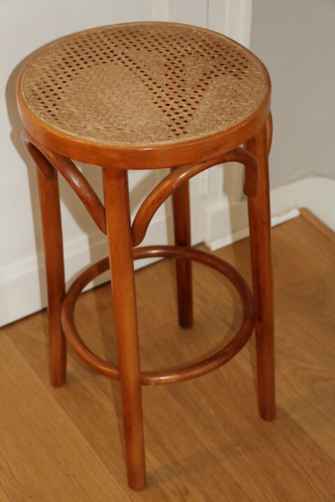 655mm canne wooden stool