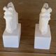 Pair of horse head bookends natural stone