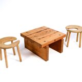 Roland Wilhelmsson coffee table model "Bamse" 1973 in solid pine.