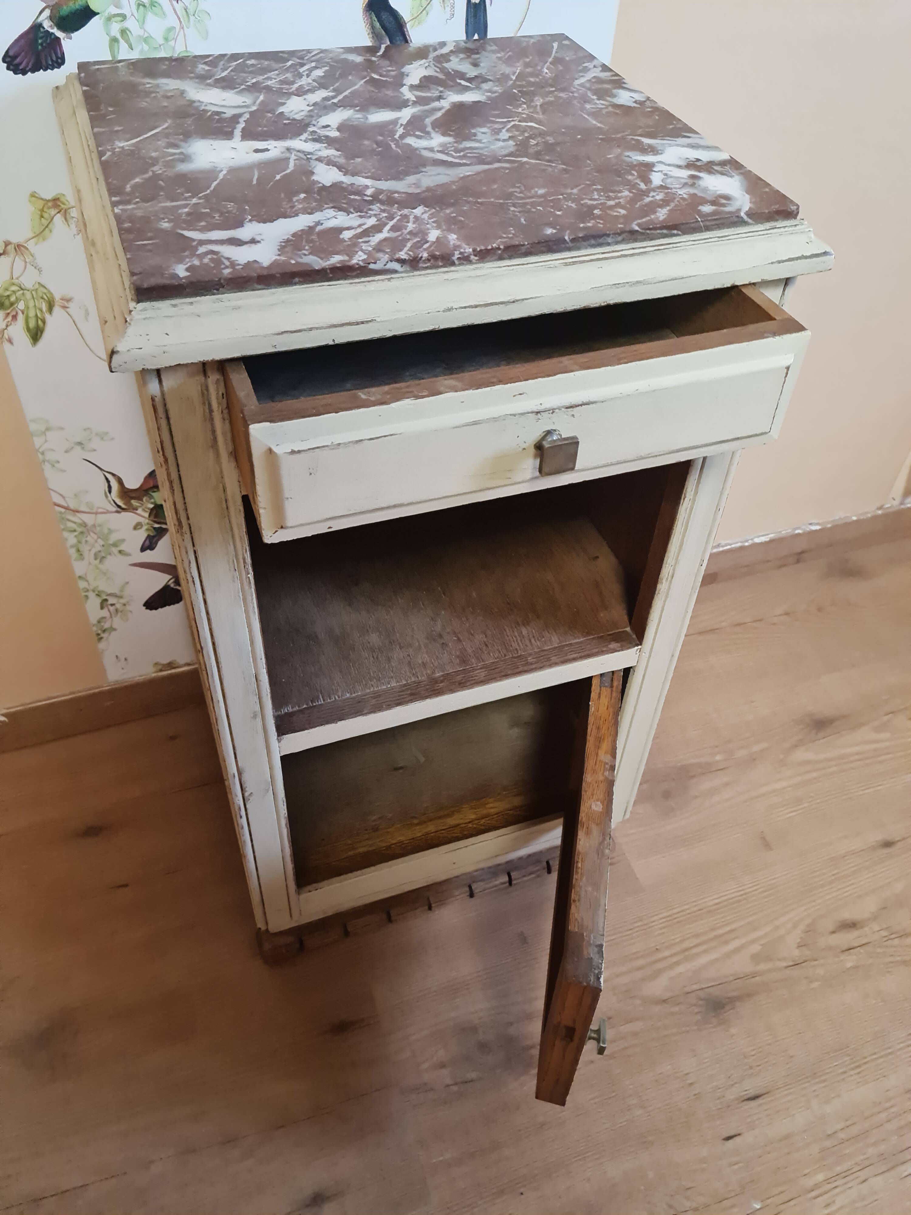 Patinated bedside