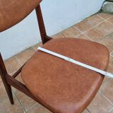 Scandinavian style chair in teak and leather, 1960s