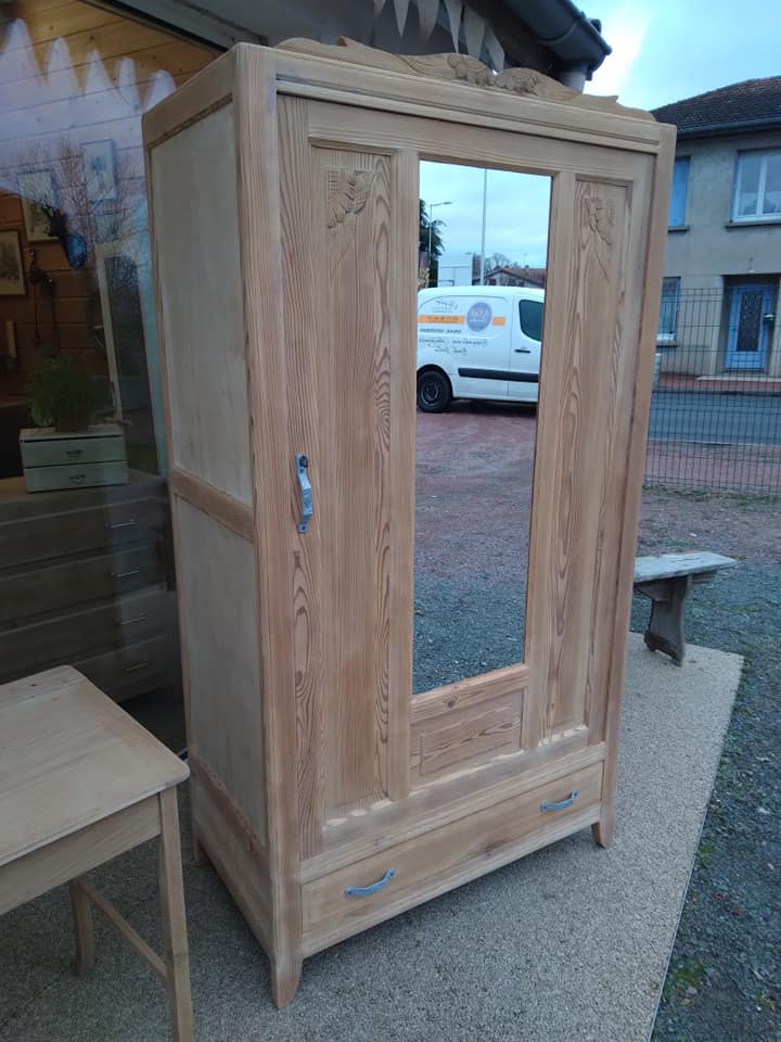 Art Deco cabinet raw wood