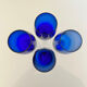 Set of 4 blue flutes