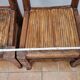 Pair of solid wood and bamboo chairs, brutalist style, 90 cm