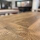 Table solid centenary firm top with matt black metal foot