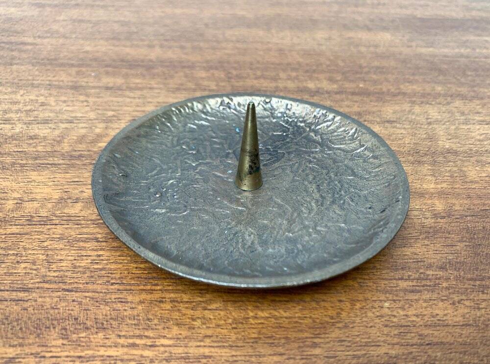 Mid-Century Brutalist Bronze Candleholder, 1960s