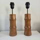 Paire de pieds de lampe bambou en bois
