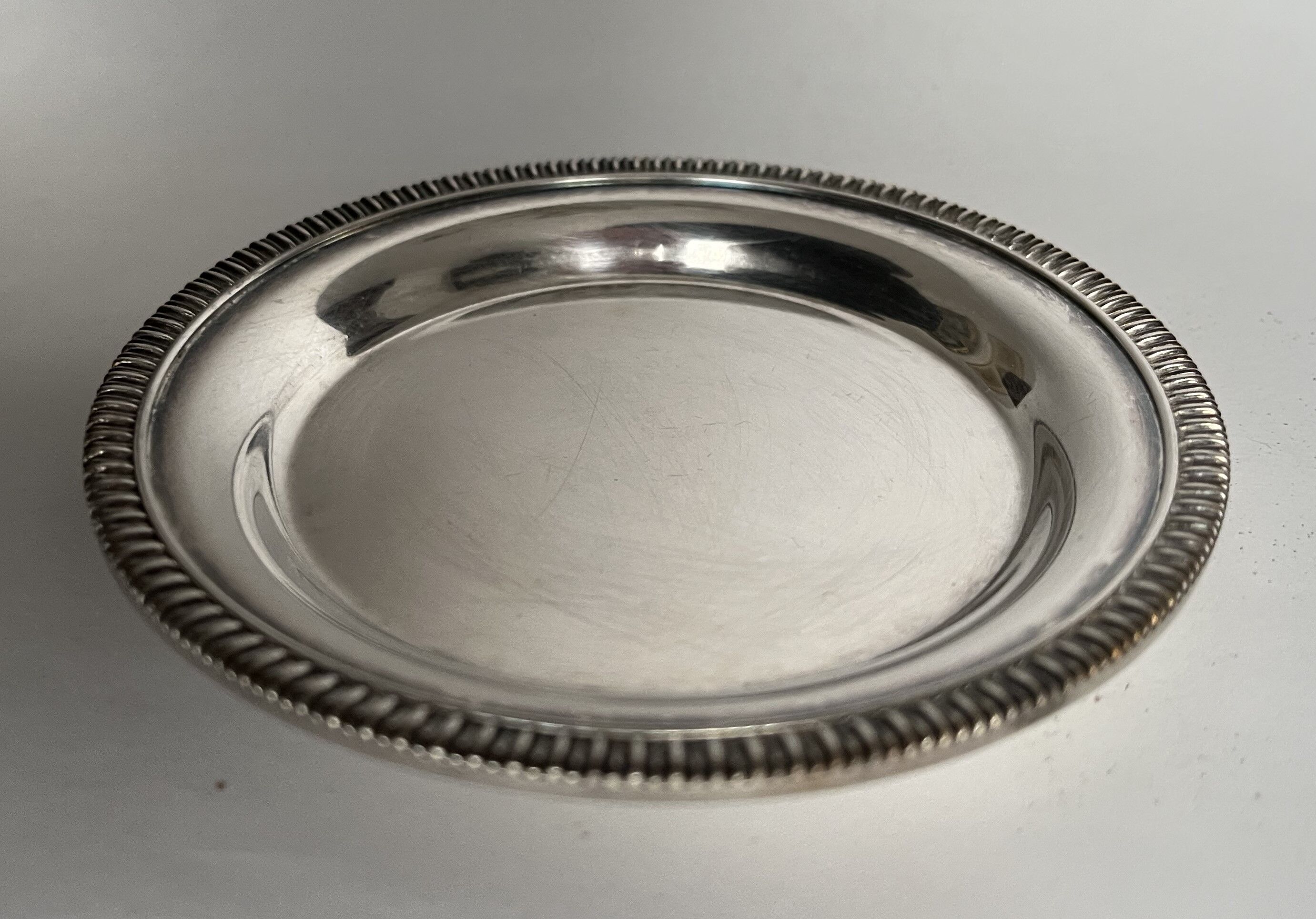 Set of 5 silvered metal coasters