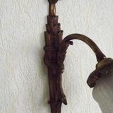 French Bronze Empire Style Ribbon & Bows Wall Light with Frilled Glass Shade 5140