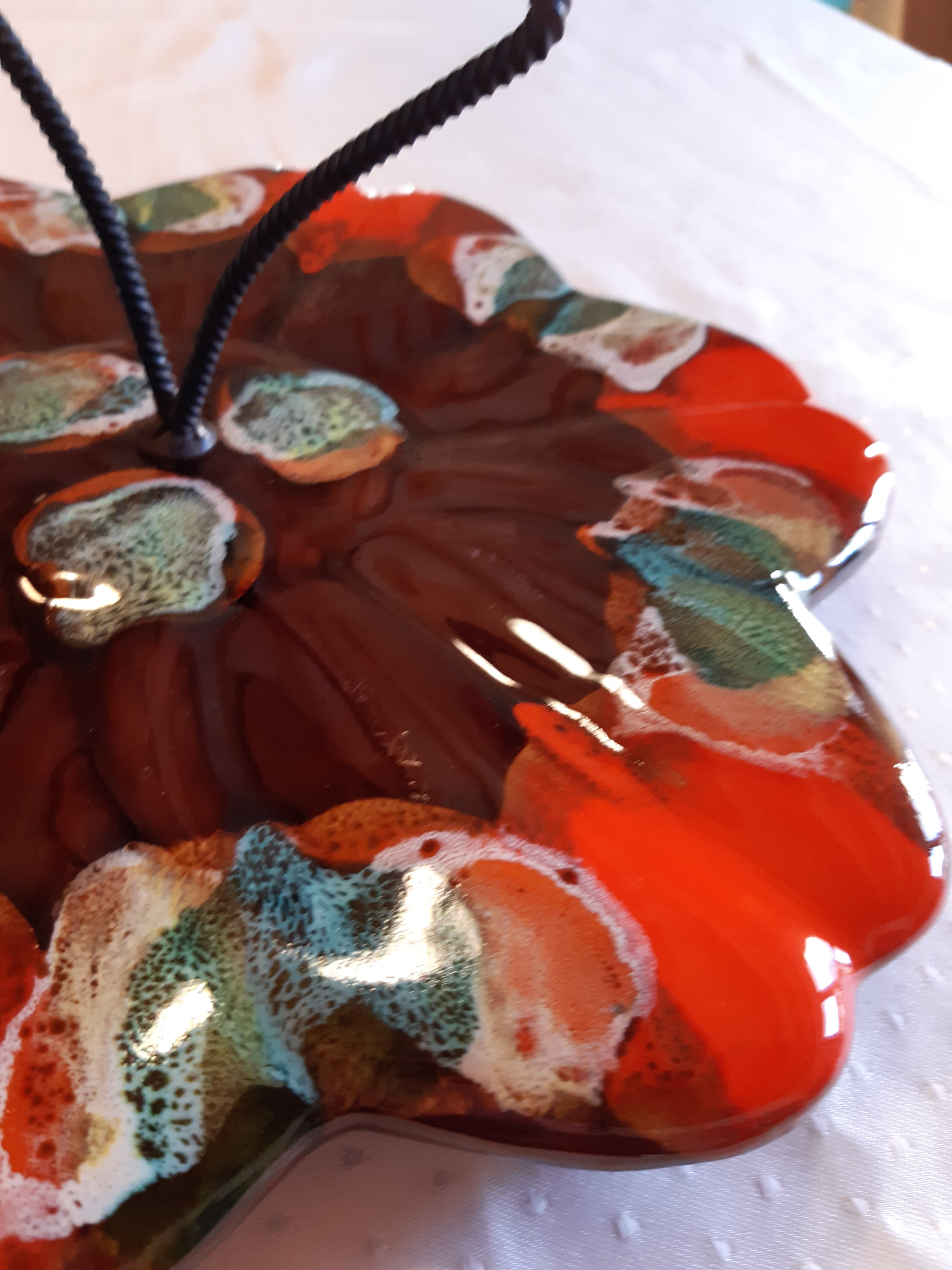 Plateau Vallauris orange & turquoise