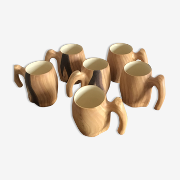 Lot of 6 mug Grandjean Jourdan Vallauris
