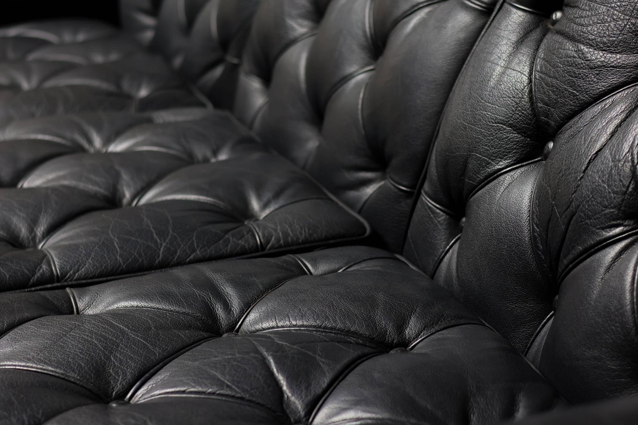 Three-seater sofa "Jupiter" in black leather by Arne Norell, Sweden, 1960.