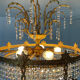 Lustre en bronze et cascade de pampilles en cristal