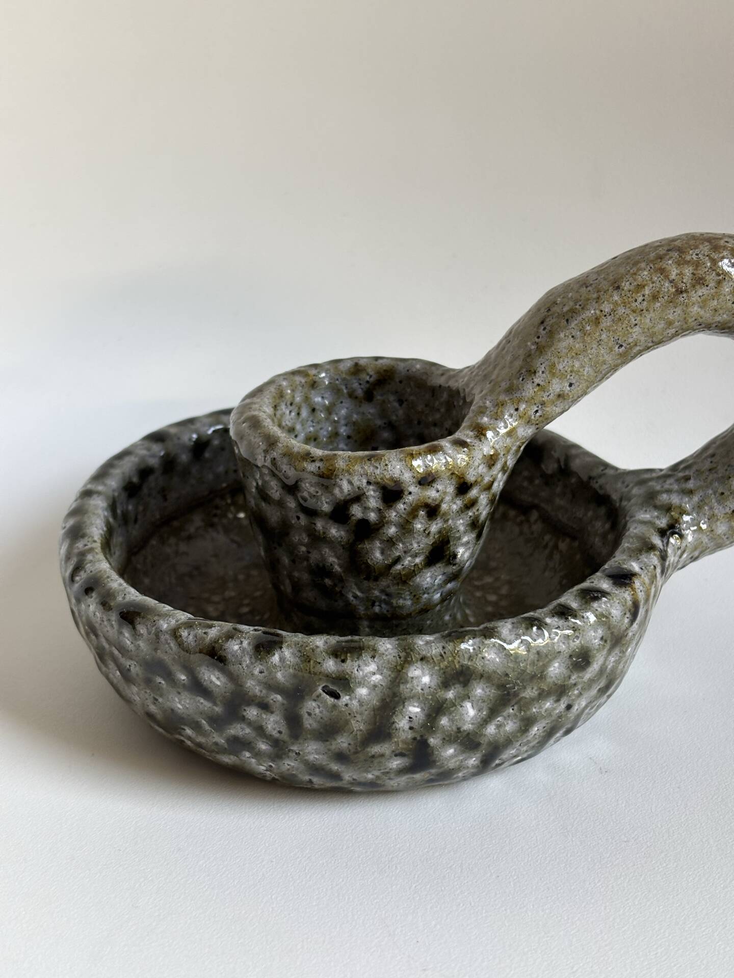 Cellar rat ceramic candlestick